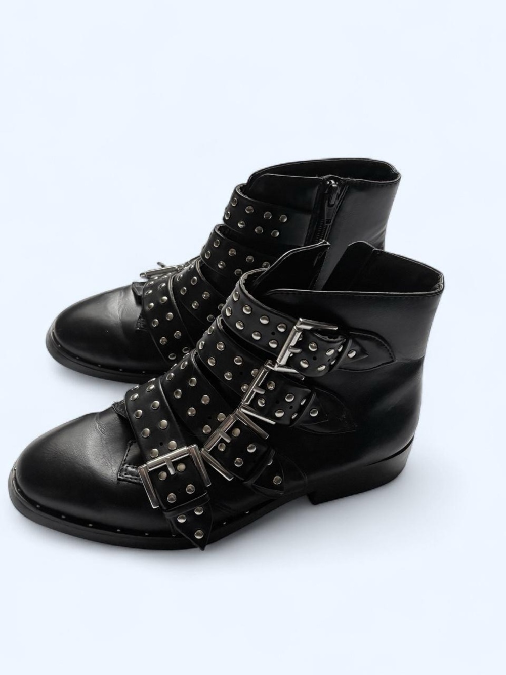 Mossimo rockstar Studded Buckle Black Ankle Boots - Women
